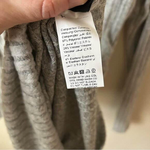 NEOT SHEIN Gray Ribbed Turtleneck Long Sleeve Mini Sweater Dress Size Small - Picture 5 of 7